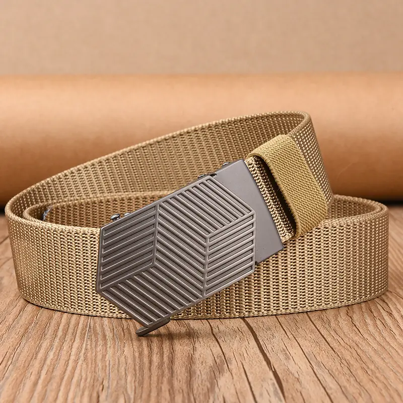 Men's Black Hexagonal Buckle Belt Nylon - Image 5
