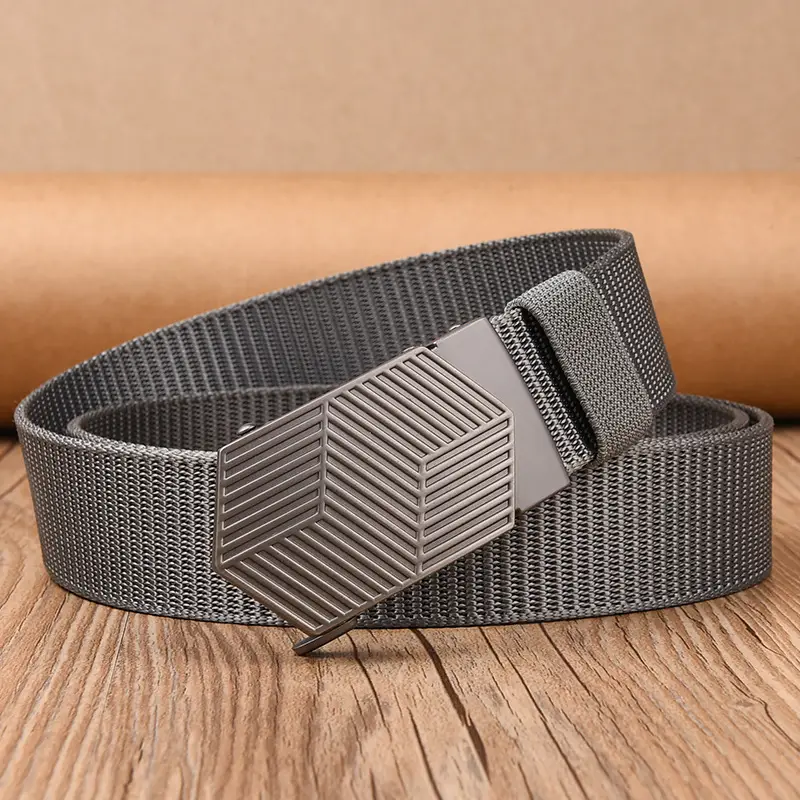 Men's Black Hexagonal Buckle Belt Nylon - Image 6