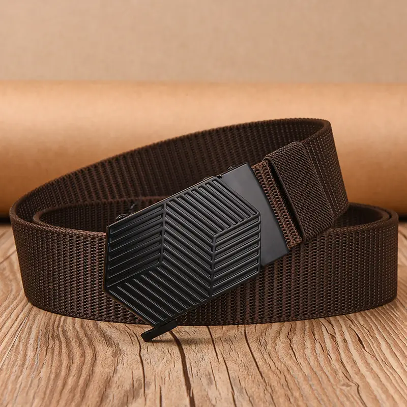 Men's Black Hexagonal Buckle Belt Nylon - Image 8
