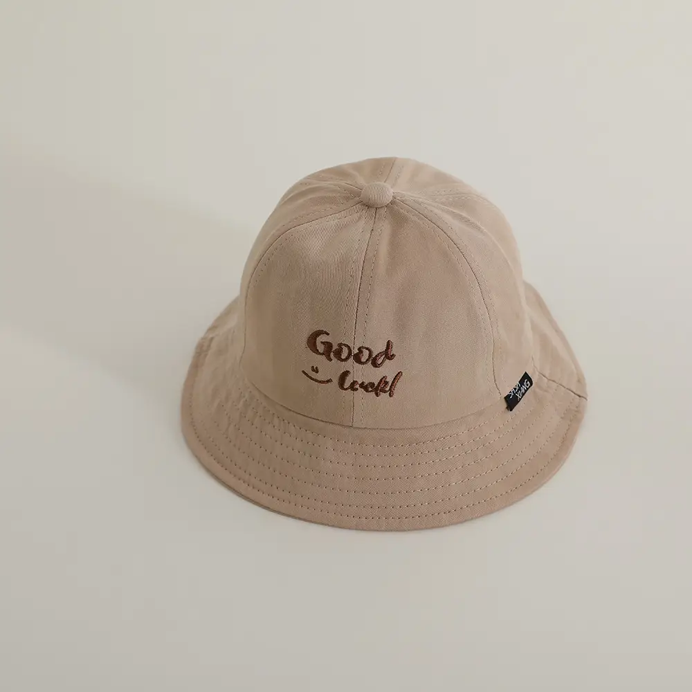 Children's Letter Sun Hats Brown & Beige All-Match - Image 2