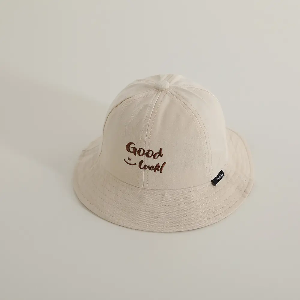 Children's Letter Sun Hats Brown & Beige All-Match - Image 4