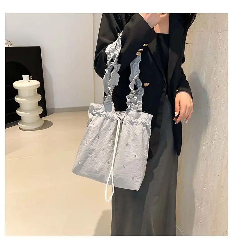 Rhinestone Pleated Shoulder Bag for Women 2024 — feature 11