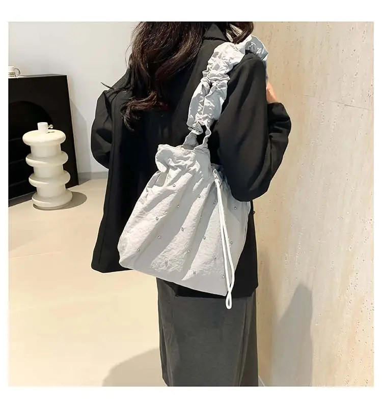 Rhinestone Pleated Shoulder Bag for Women 2024 — feature 12