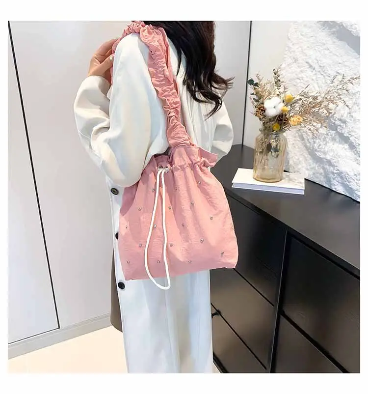 Rhinestone Pleated Shoulder Bag for Women 2024 — feature 14
