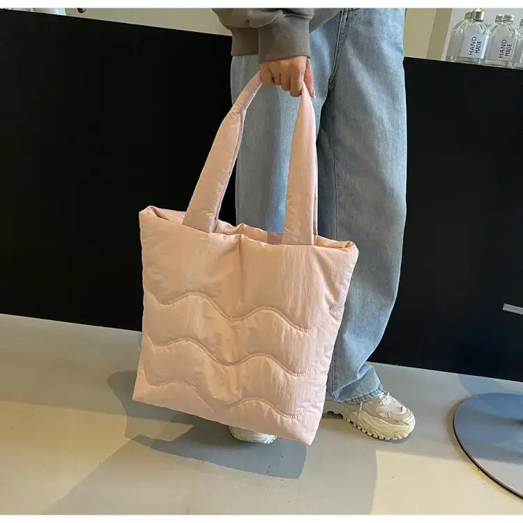 Women's Quilted Shoulder Bag with Handle — feature 35