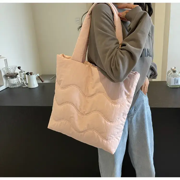 Women's Quilted Shoulder Bag with Handle — feature 36
