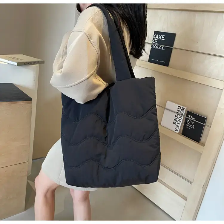 Women's Quilted Shoulder Bag with Handle — feature 43