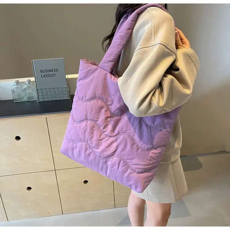 Women's Quilted Shoulder Bag with Handle — feature 45