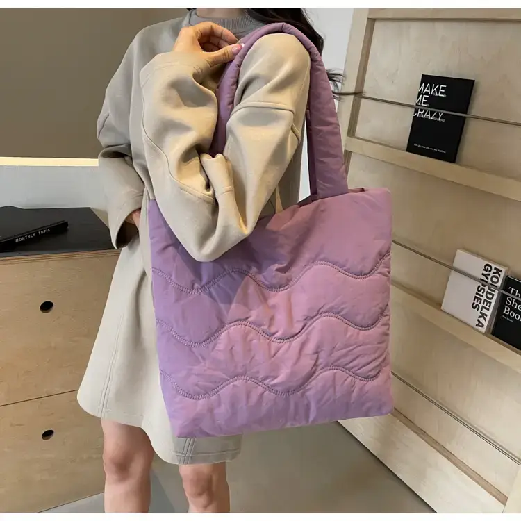 Women's Quilted Shoulder Bag with Handle — feature 46