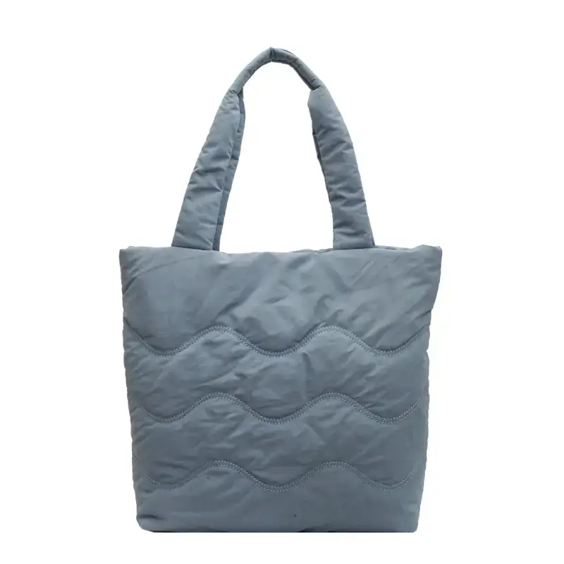 Women's Quilted Shoulder Bag with Handle - Image 3