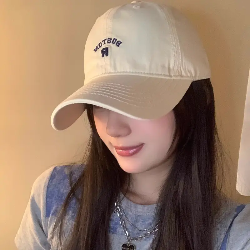 Korean Style Vintage Beige Letter Embroidered Baseball Cap Women's Summer - Image 10