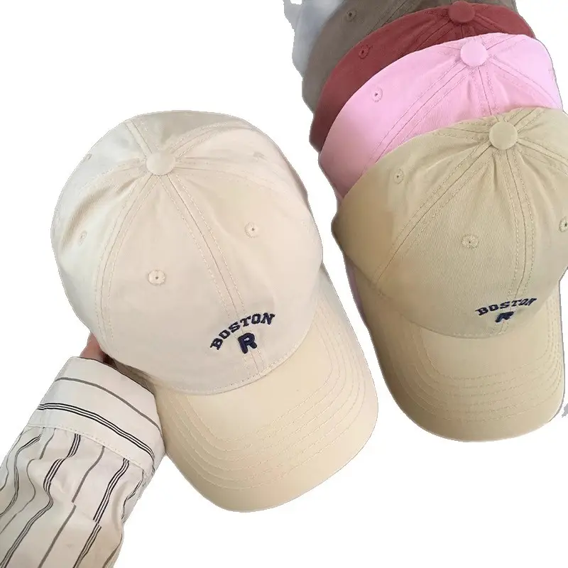 Korean Style Vintage Beige Letter Embroidered Baseball Cap Women's Summer - Image 12