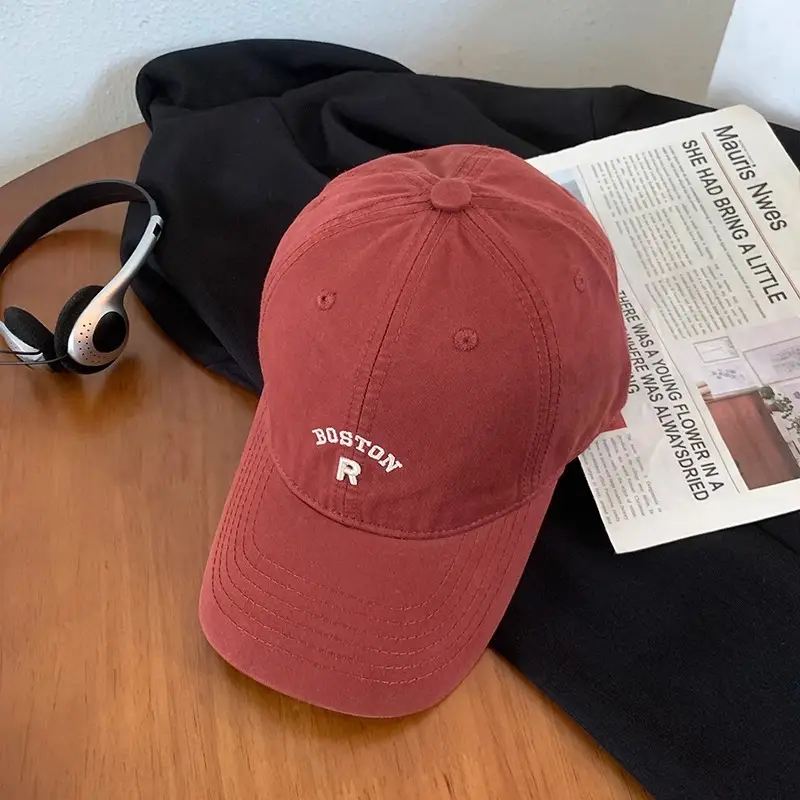 Korean Style Vintage Beige Letter Embroidered Baseball Cap Women's Summer - Image 4