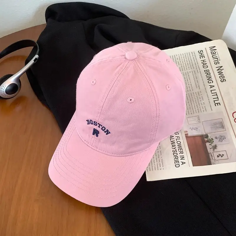 Korean Style Vintage Beige Letter Embroidered Baseball Cap Women's Summer - Image 5