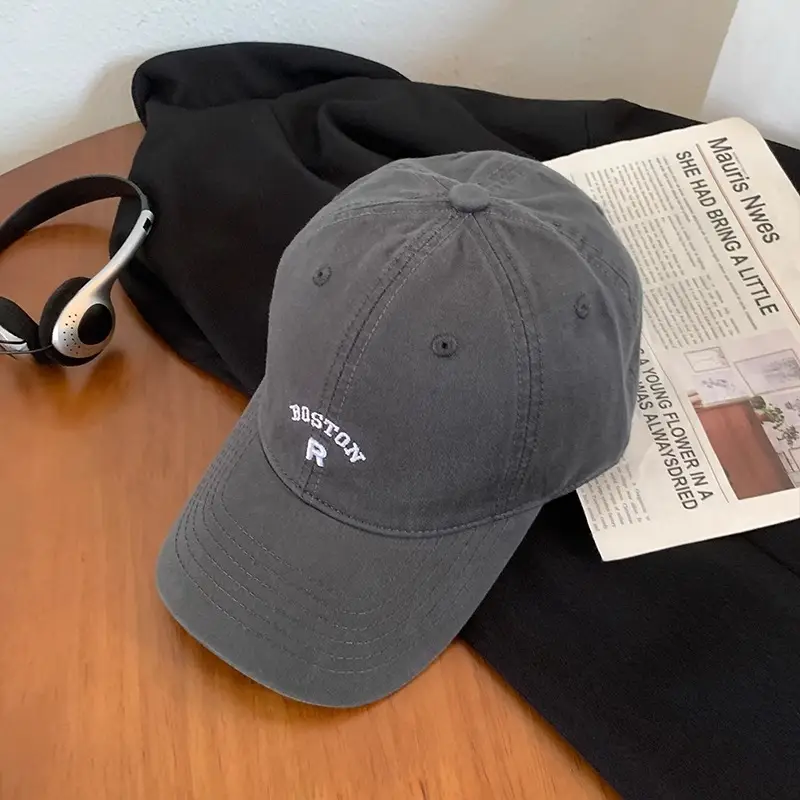 Korean Style Vintage Beige Letter Embroidered Baseball Cap Women's Summer - Image 6