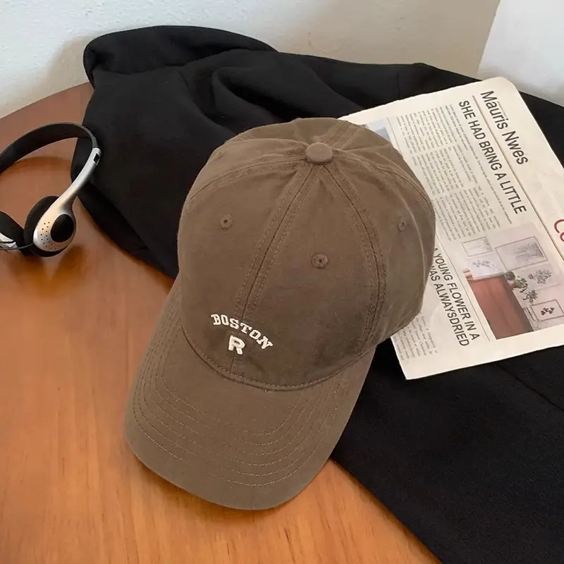 Korean Style Vintage Beige Letter Embroidered Baseball Cap Women's Summer - Image 7