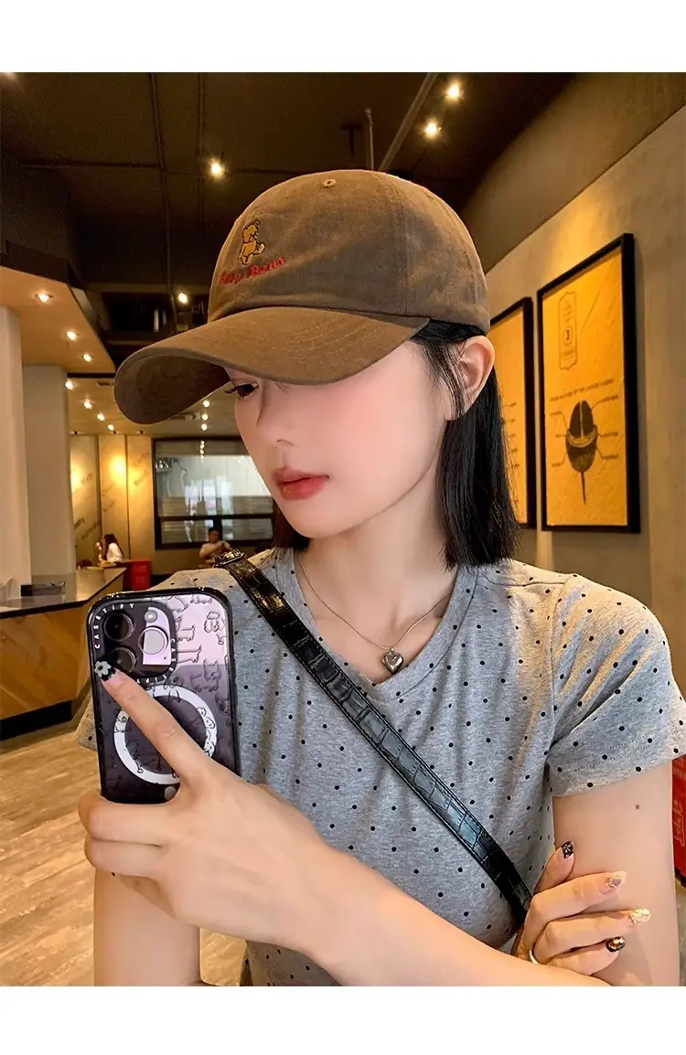 Korean-style Cartoon Bear Cap Women Summer Beige — feature 10