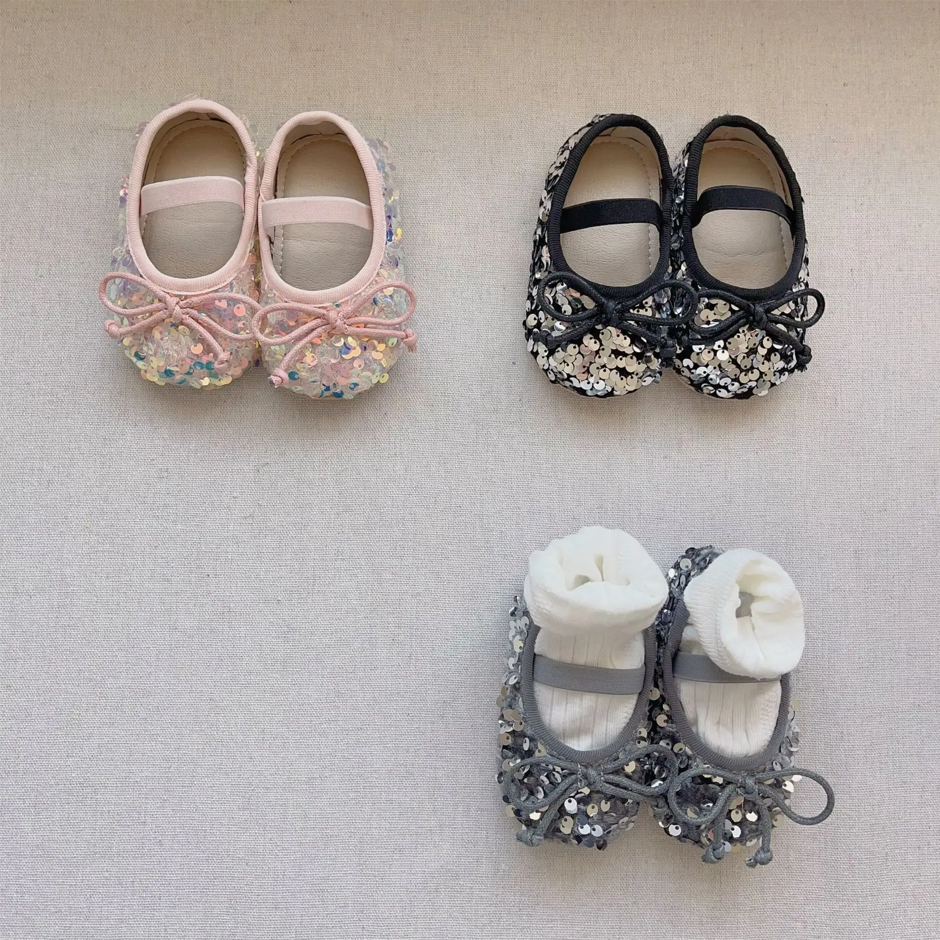 Pink Sequin Princess Baby Shoes for Girls — feature 13