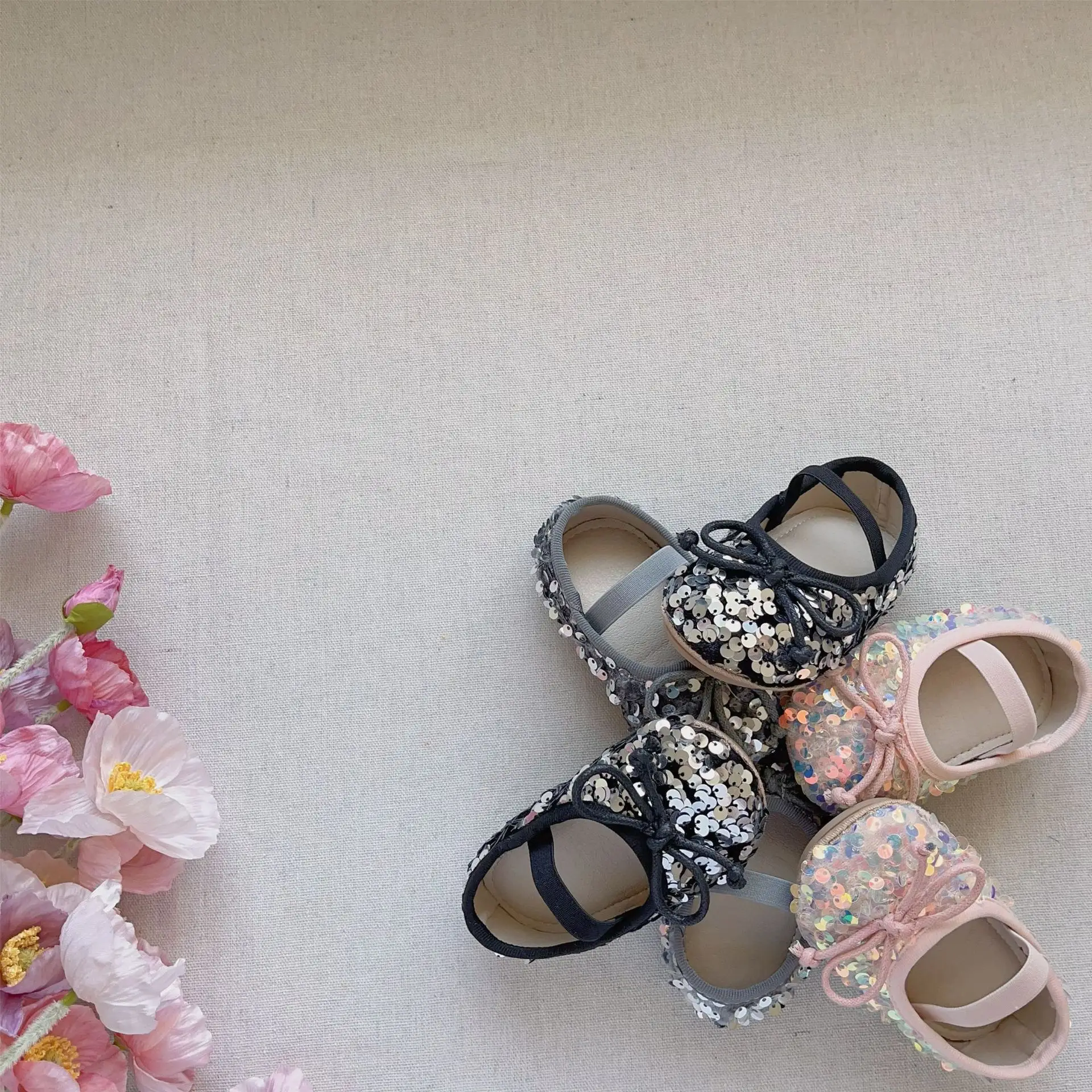 Pink Sequin Princess Baby Shoes for Girls — feature 16