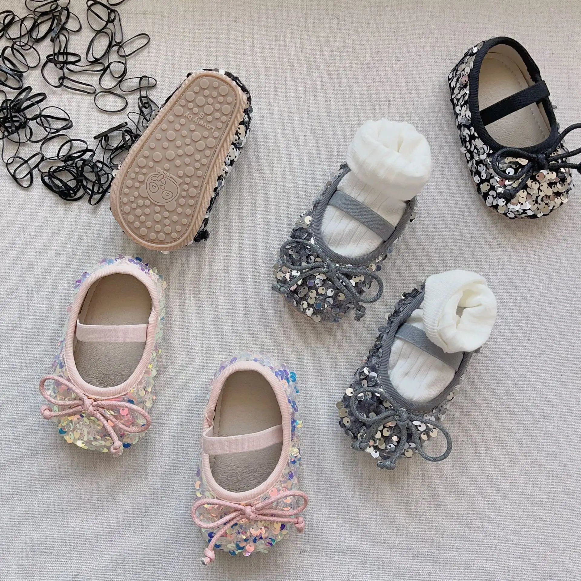 Pink Sequin Princess Baby Shoes for Girls — feature 17