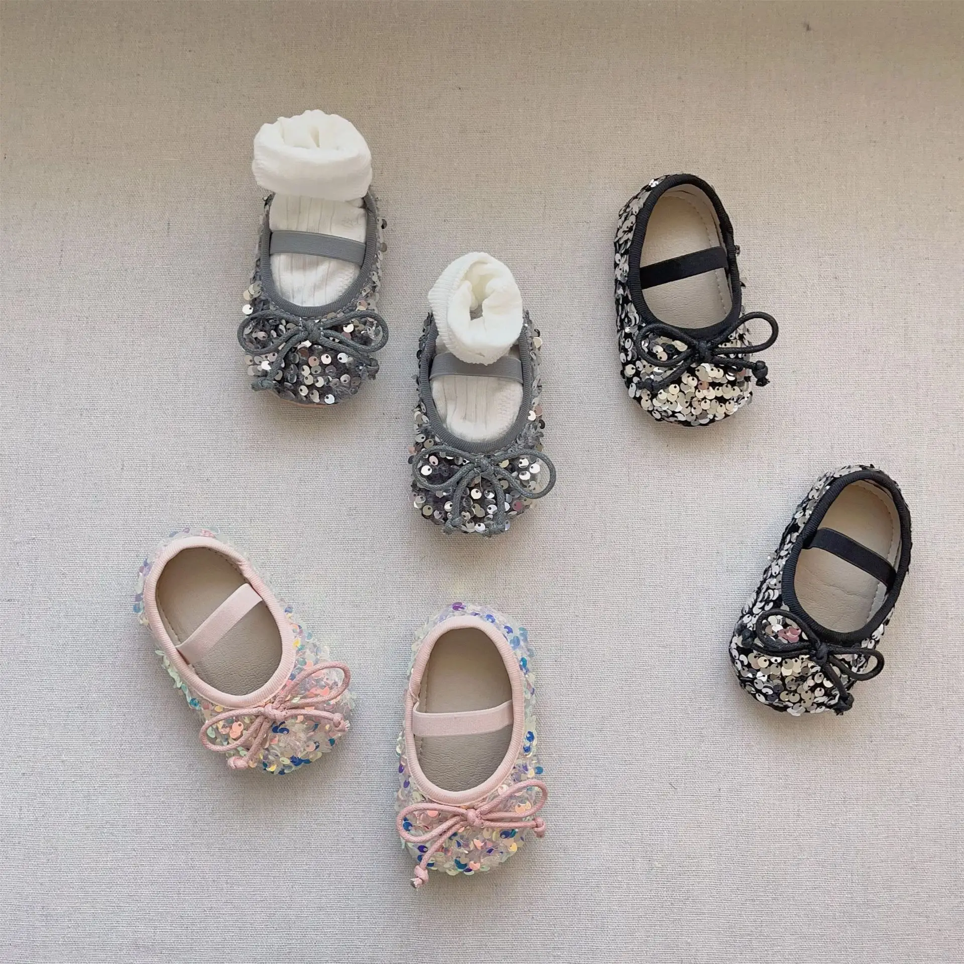 Pink Sequin Princess Baby Shoes for Girls — feature 2