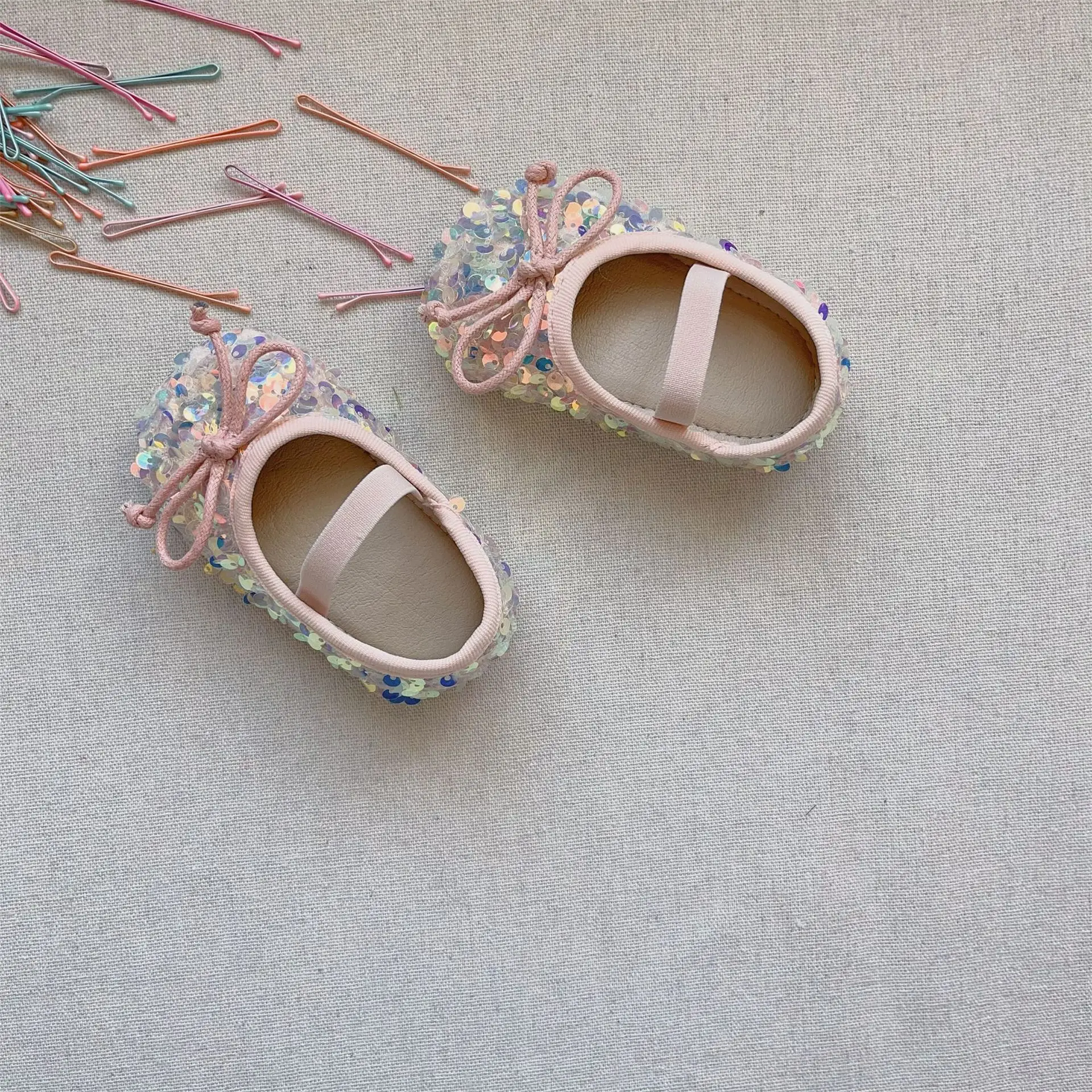 Pink Sequin Princess Baby Shoes for Girls — feature 5