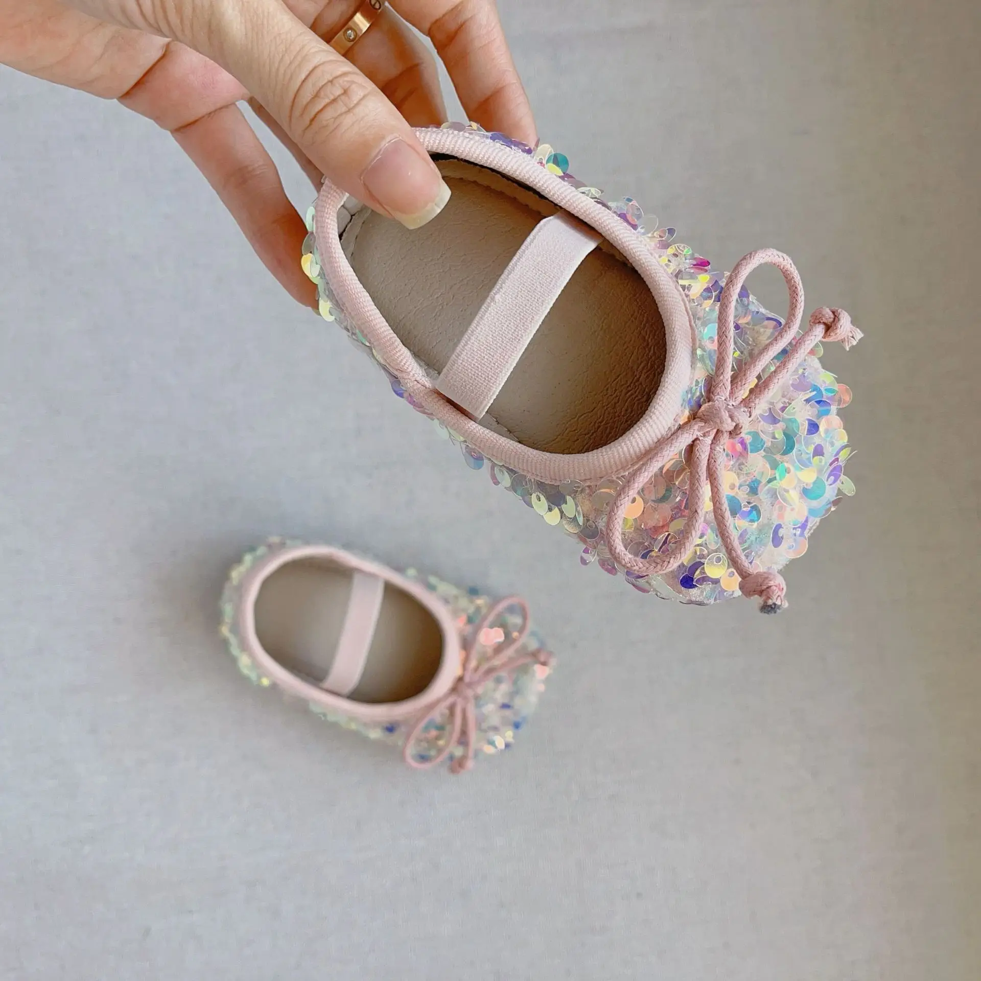 Pink Sequin Princess Baby Shoes for Girls — feature 7