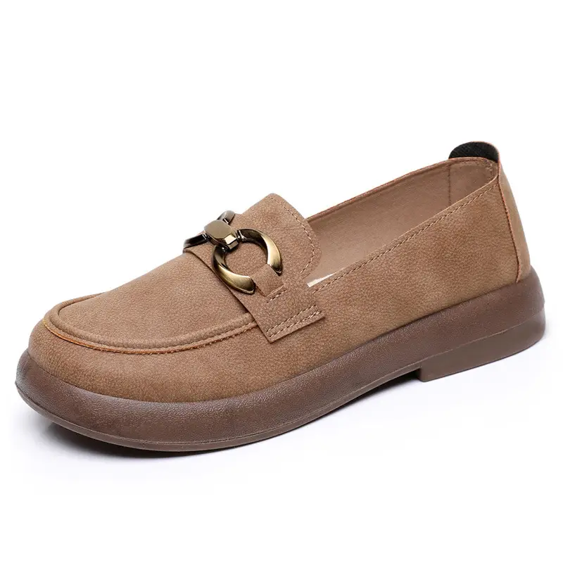 Spring and Autumn New Women's Shoes Thick Bottom Loafers Soft Bottom Soft Moms Shoes Comfortable Breathable Slip-on Women's Single Shoes