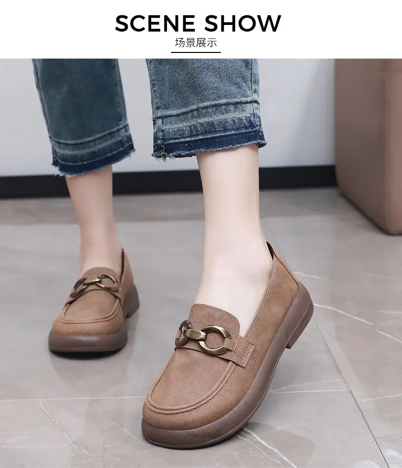 Spring and Autumn New Women's Shoes Thick Bottom Loafers Soft Bottom Soft Moms Shoes Comfortable Breathable Slip-on Women's Single Shoes — feature 12