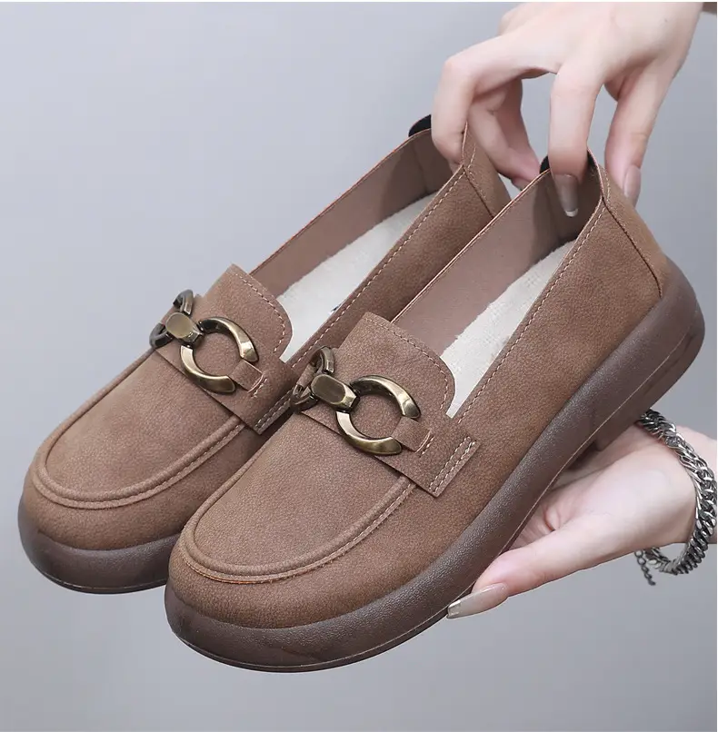 Spring and Autumn New Women's Shoes Thick Bottom Loafers Soft Bottom Soft Moms Shoes Comfortable Breathable Slip-on Women's Single Shoes — feature 13