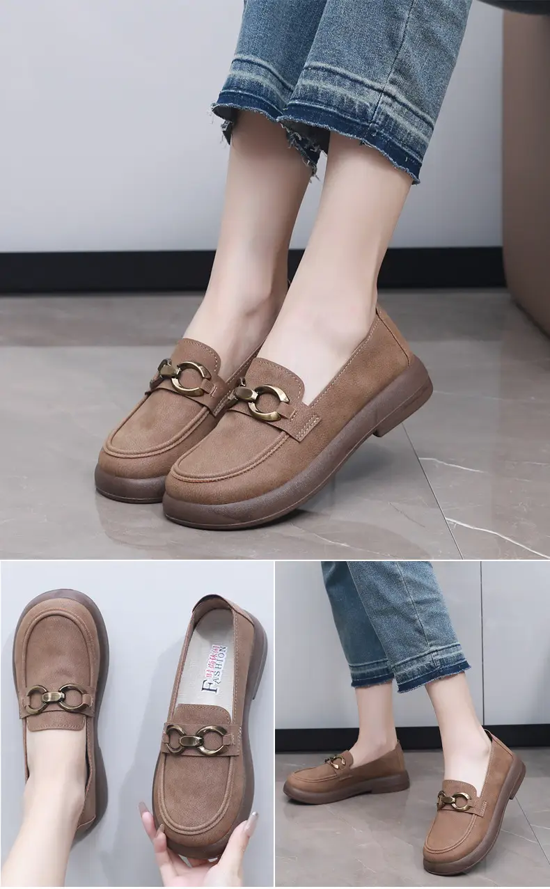 Spring and Autumn New Women's Shoes Thick Bottom Loafers Soft Bottom Soft Moms Shoes Comfortable Breathable Slip-on Women's Single Shoes — feature 14