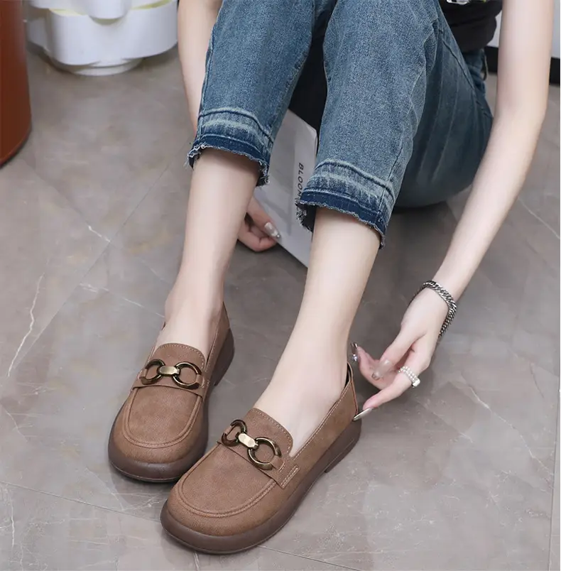Spring and Autumn New Women's Shoes Thick Bottom Loafers Soft Bottom Soft Moms Shoes Comfortable Breathable Slip-on Women's Single Shoes — feature 15