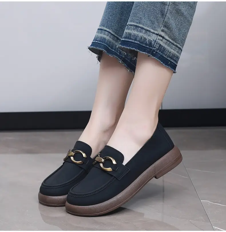 Spring and Autumn New Women's Shoes Thick Bottom Loafers Soft Bottom Soft Moms Shoes Comfortable Breathable Slip-on Women's Single Shoes — feature 20