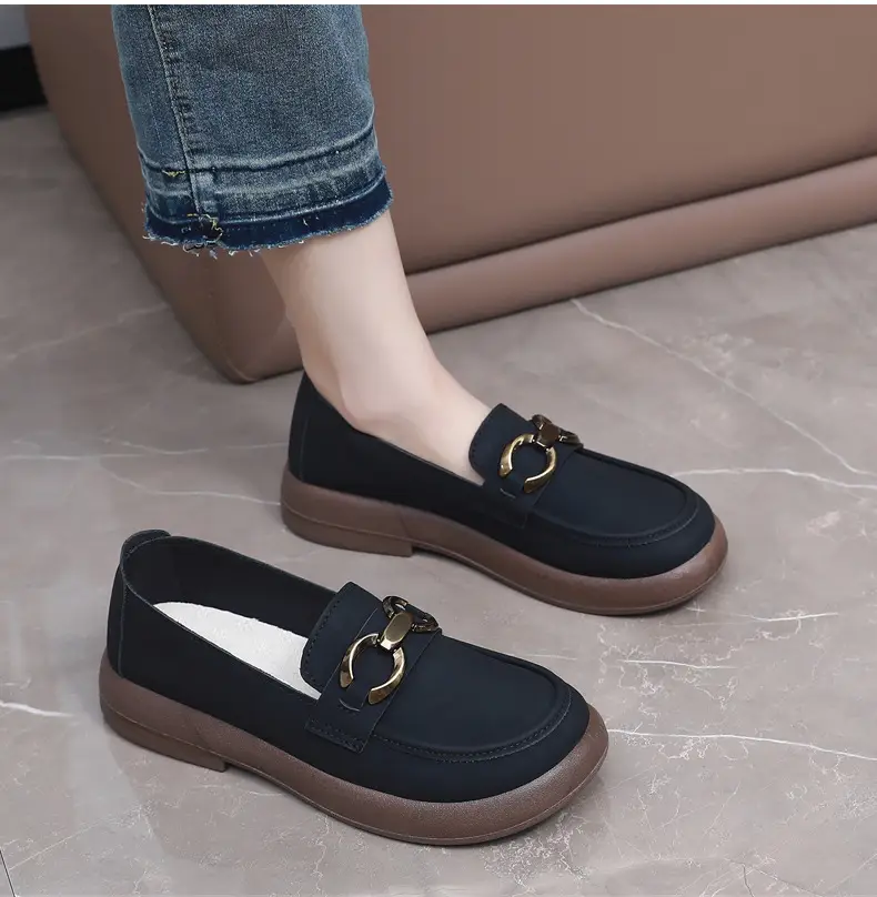 Spring and Autumn New Women's Shoes Thick Bottom Loafers Soft Bottom Soft Moms Shoes Comfortable Breathable Slip-on Women's Single Shoes — feature 21