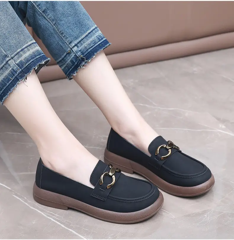 Spring and Autumn New Women's Shoes Thick Bottom Loafers Soft Bottom Soft Moms Shoes Comfortable Breathable Slip-on Women's Single Shoes — feature 22