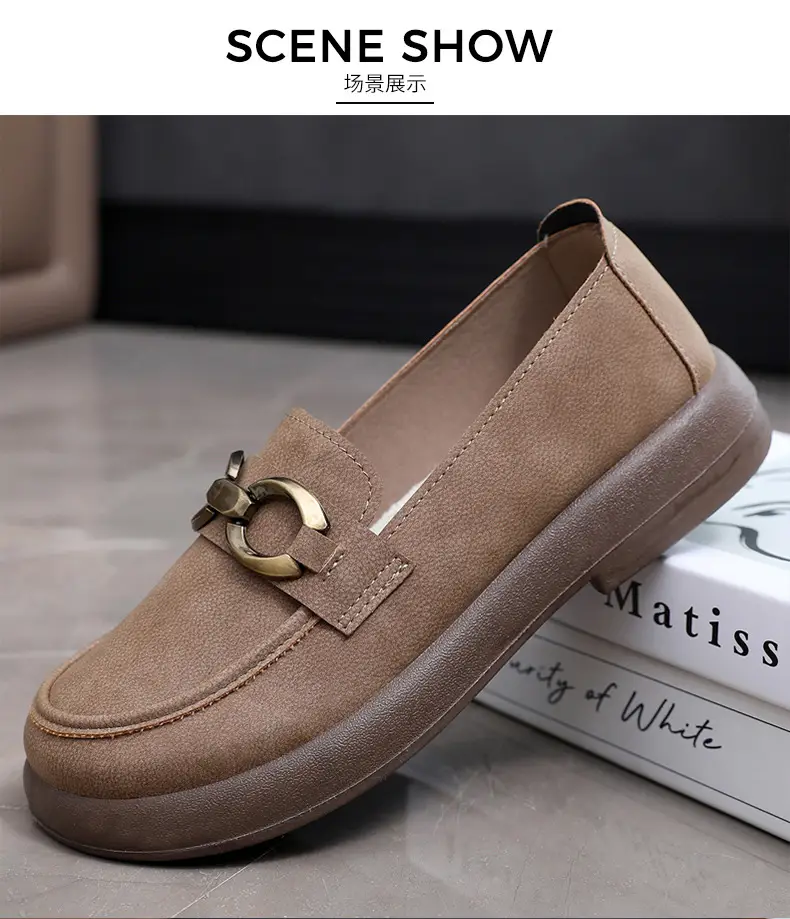 Spring and Autumn New Women's Shoes Thick Bottom Loafers Soft Bottom Soft Moms Shoes Comfortable Breathable Slip-on Women's Single Shoes — feature 23