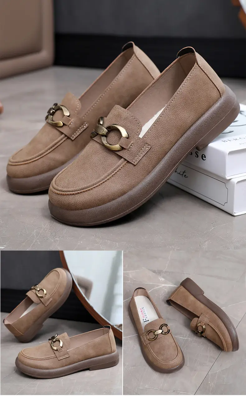 Spring and Autumn New Women's Shoes Thick Bottom Loafers Soft Bottom Soft Moms Shoes Comfortable Breathable Slip-on Women's Single Shoes — feature 24