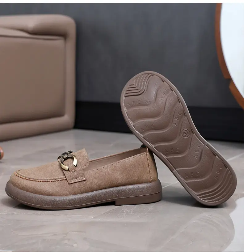Spring and Autumn New Women's Shoes Thick Bottom Loafers Soft Bottom Soft Moms Shoes Comfortable Breathable Slip-on Women's Single Shoes — feature 25