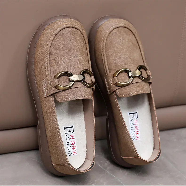 Spring and Autumn New Women's Shoes Thick Bottom Loafers Soft Bottom Soft Moms Shoes Comfortable Breathable Slip-on Women's Single Shoes — feature 27