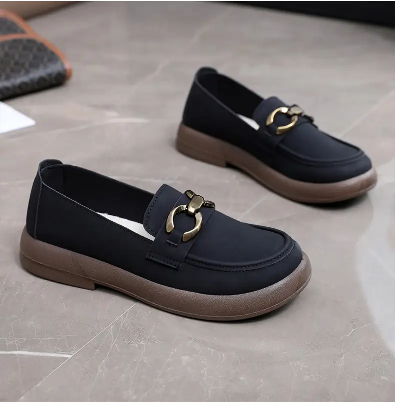 Spring and Autumn New Women's Shoes Thick Bottom Loafers Soft Bottom Soft Moms Shoes Comfortable Breathable Slip-on Women's Single Shoes — feature 30