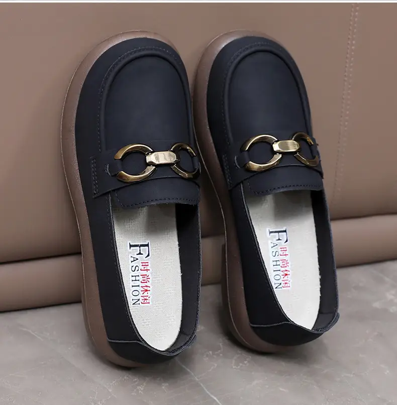 Spring and Autumn New Women's Shoes Thick Bottom Loafers Soft Bottom Soft Moms Shoes Comfortable Breathable Slip-on Women's Single Shoes — feature 31