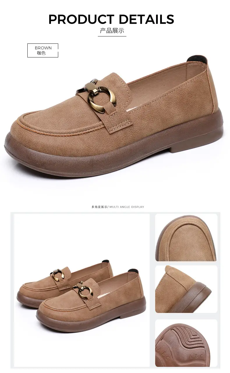 Spring and Autumn New Women's Shoes Thick Bottom Loafers Soft Bottom Soft Moms Shoes Comfortable Breathable Slip-on Women's Single Shoes — feature 33