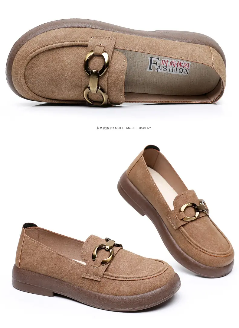 Spring and Autumn New Women's Shoes Thick Bottom Loafers Soft Bottom Soft Moms Shoes Comfortable Breathable Slip-on Women's Single Shoes — feature 34