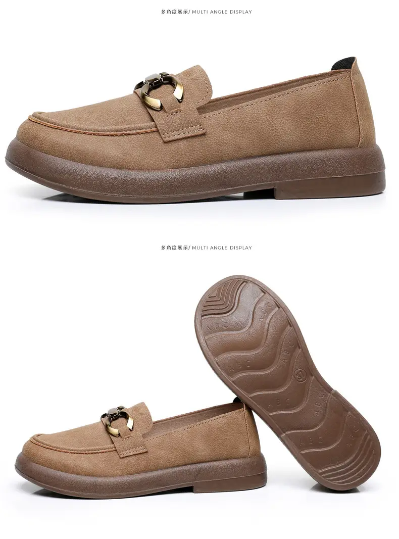 Spring and Autumn New Women's Shoes Thick Bottom Loafers Soft Bottom Soft Moms Shoes Comfortable Breathable Slip-on Women's Single Shoes — feature 35