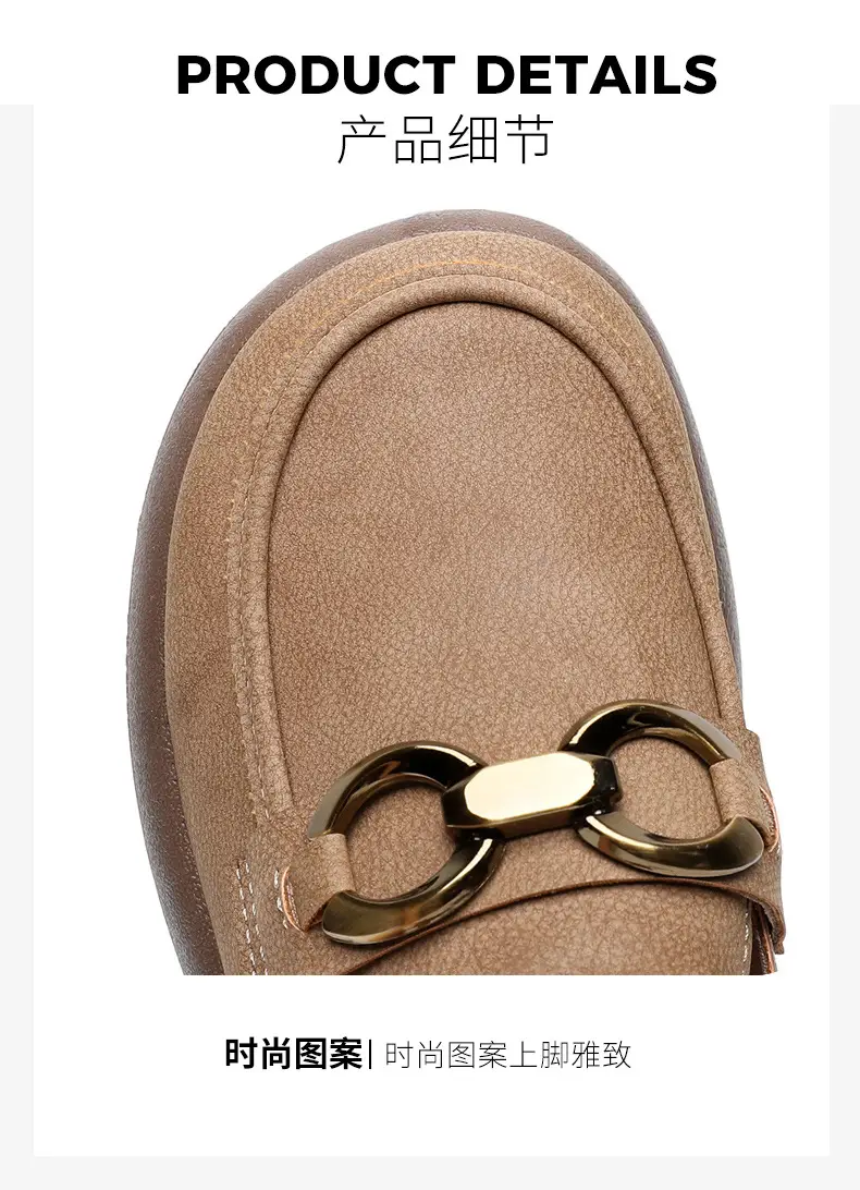Spring and Autumn New Women's Shoes Thick Bottom Loafers Soft Bottom Soft Moms Shoes Comfortable Breathable Slip-on Women's Single Shoes — feature 9
