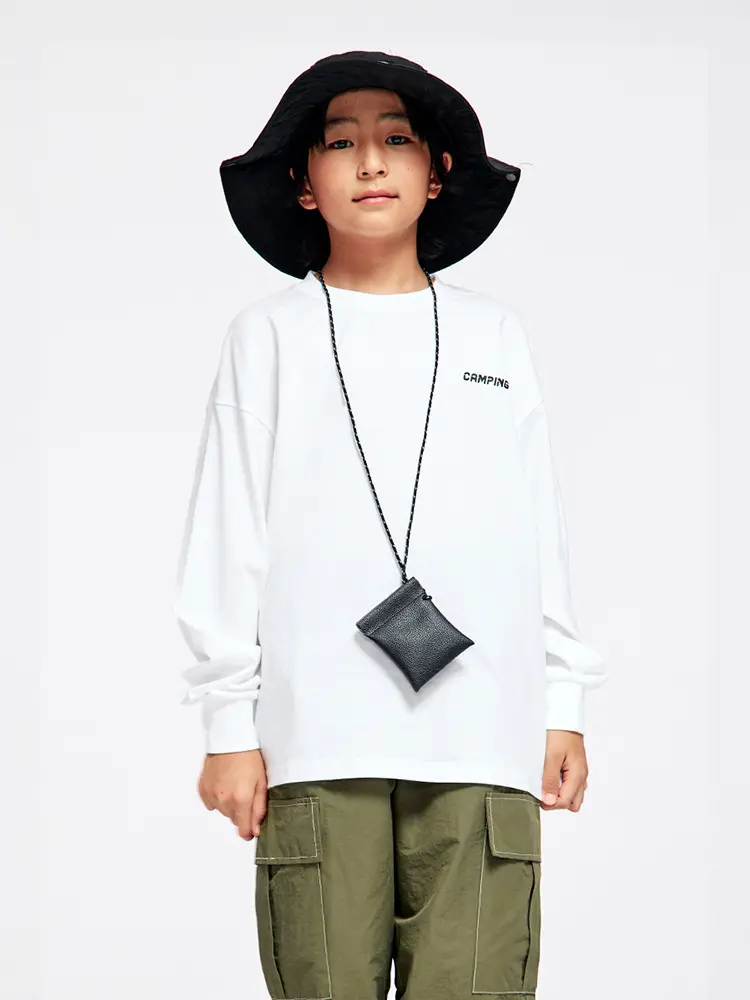 Kids Cotton Long Sleeve T-Shirt Green Cargo Pants Set - Image 6