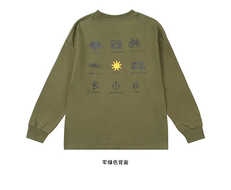 Kids Cotton Long Sleeve T-Shirt Green Cargo Pants Set — feature 21