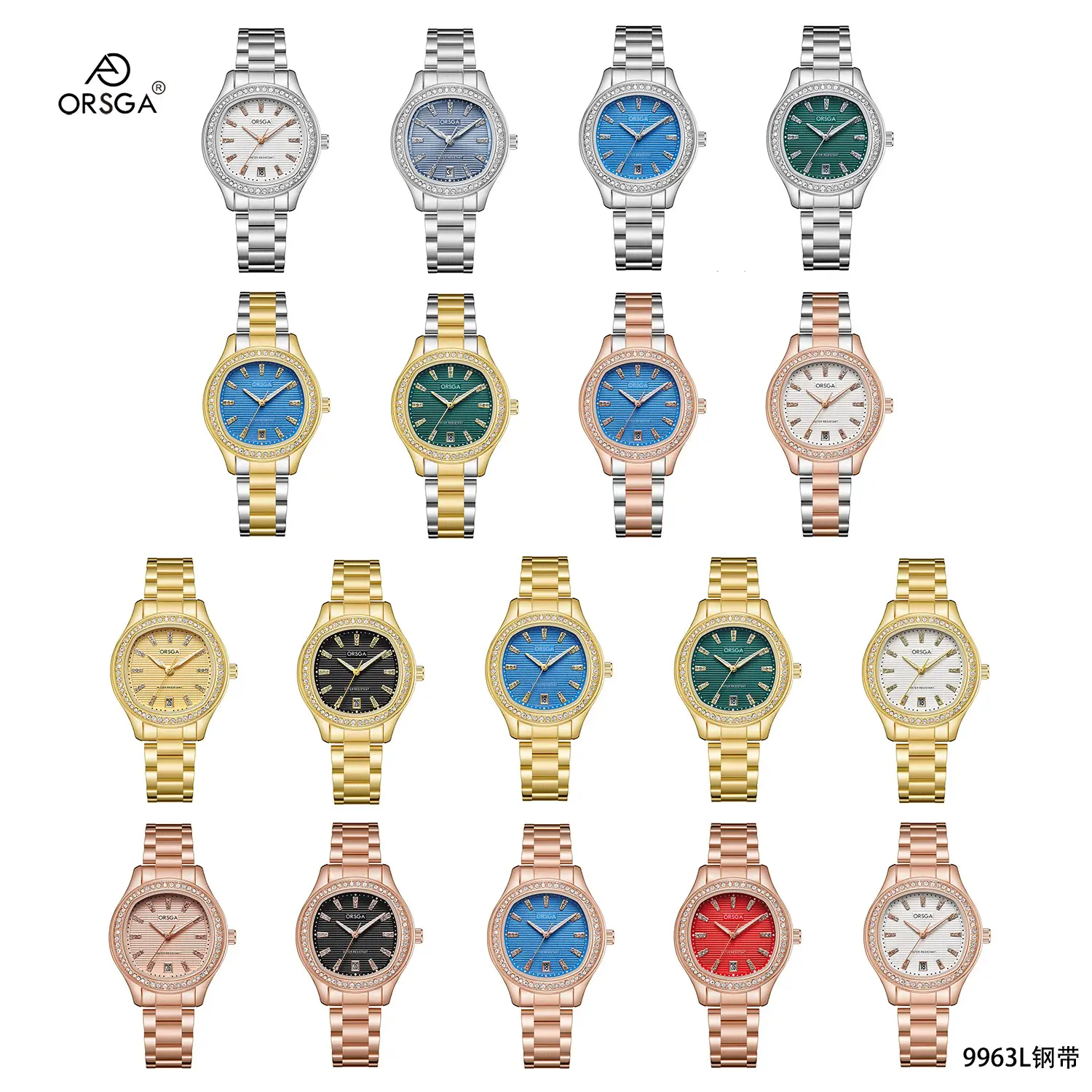 Women's Rose Gold Diamond Watch with Calendar
