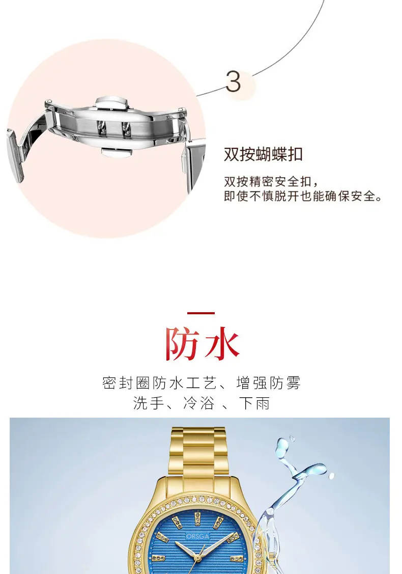 Women's Rose Gold Diamond Watch with Calendar — feature 13