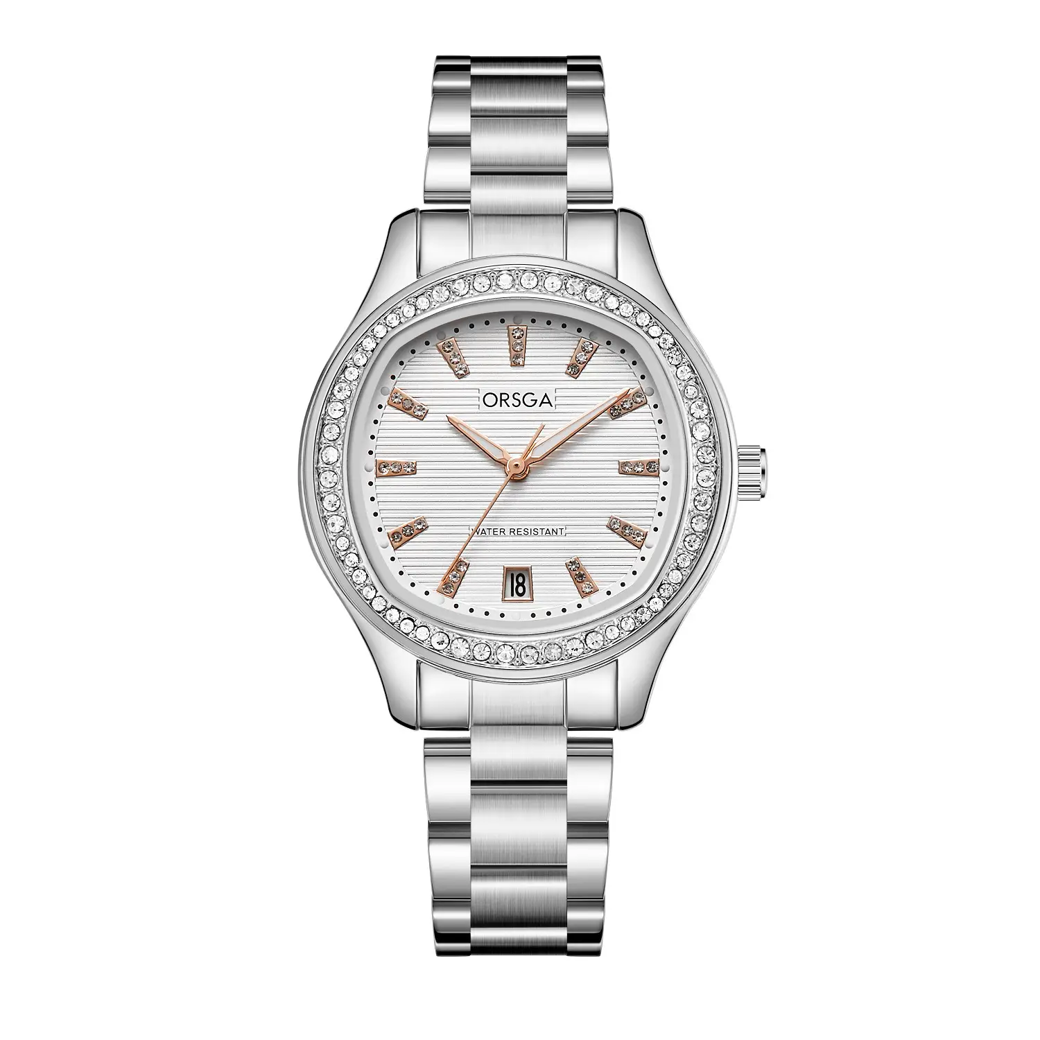 Women's Rose Gold Diamond Watch with Calendar